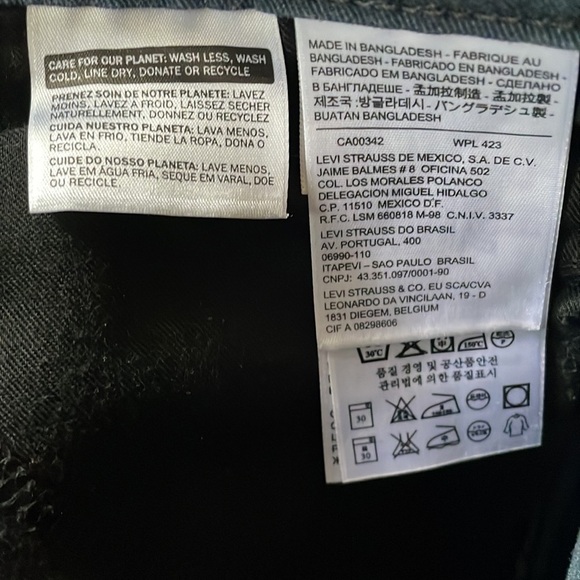 Levis Gray Straight Leg Denim Jeans - Picture 5 of 8